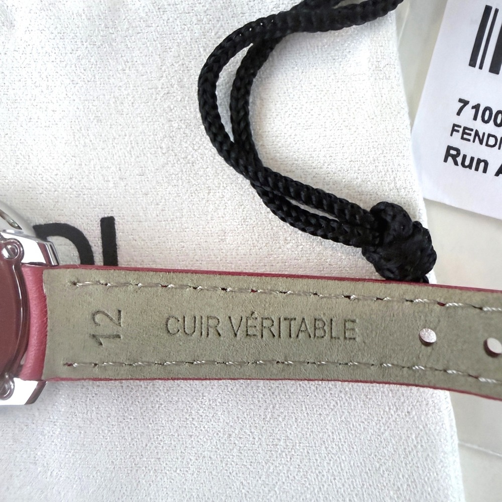 Fendi Run Away Watch 28mm Stainless Steel Red Leather Strap NEW - Picture 7 of 12